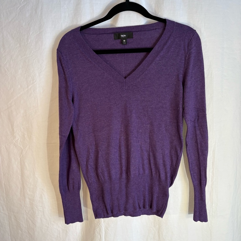 Mossimo Sweater Purple V-Neck Women's Medium